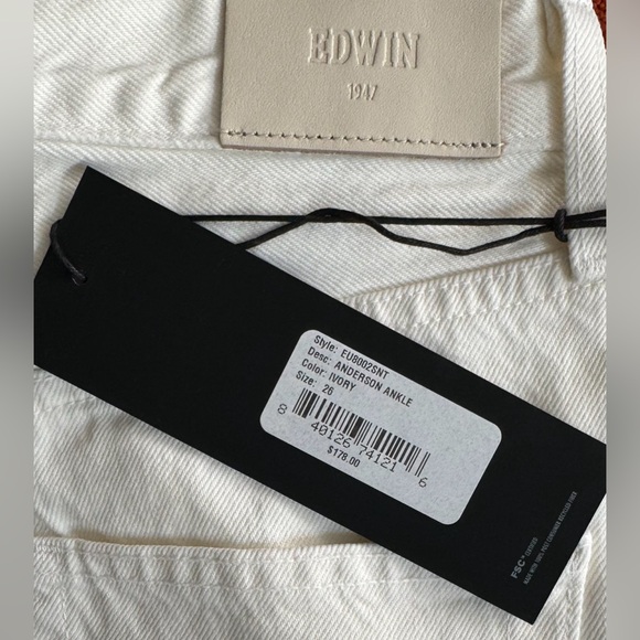 EDWIN ANDERSON ANKLE JEANS IN IVORY NWT - Picture 6 of 6